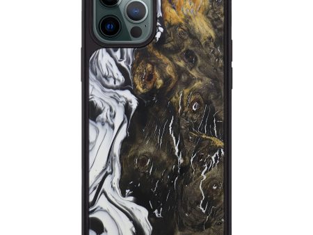 iPhone 12 Pro Max Wood+Resin Phone Case - CrystalBay (Black & White, 591032) Hot on Sale