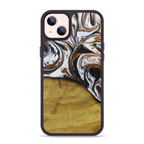 iPhone 14 Plus Wood+Resin Phone Case - Chuck (Black & White, 592659) Online Hot Sale