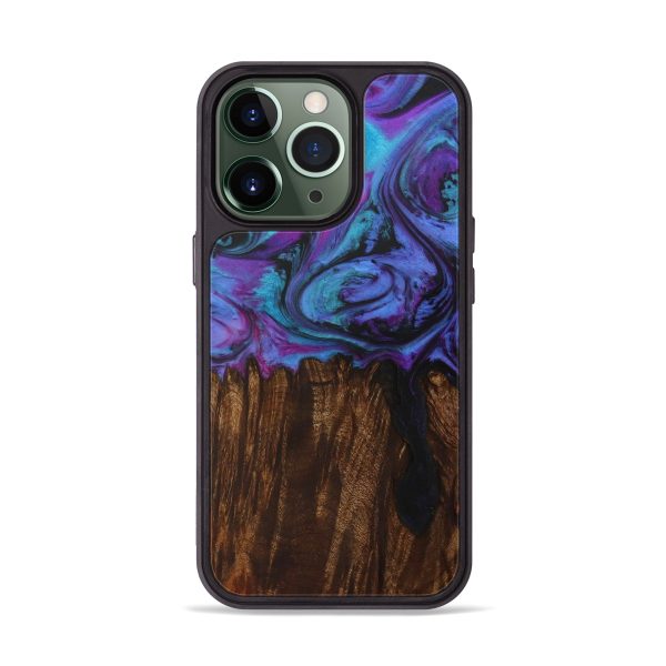 iPhone 13 Pro Wood+Resin Phone Case - Erle (Purple, 592573) Sale