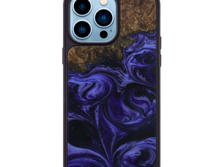 iPhone 14 Pro Max Wood+Resin Phone Case - Purl (Purple, 587653) Online Hot Sale