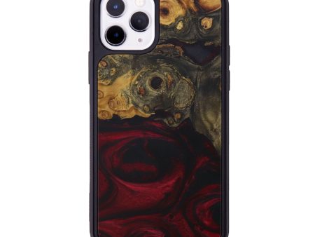 iPhone 11 Pro Wood+Resin Phone Case - Livvie (Dark Red, 587166) For Cheap