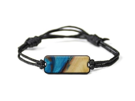 Classic Wood+Resin Bracelet - Manimozhi (Teal & Gold, 589461) Online Sale