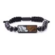 Bead Wood+Resin Bracelet - Leonanie (Black & White, 592627) Online