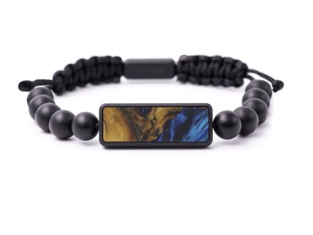 Bead Wood+Resin Bracelet - Danika (Dark Blue, 588315) For Sale