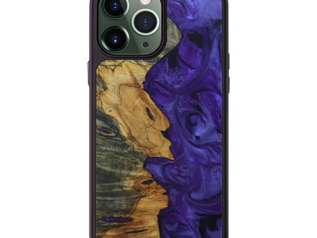 iPhone 13 Pro Max Wood+Resin Phone Case - Eolande (Purple, 593701) on Sale