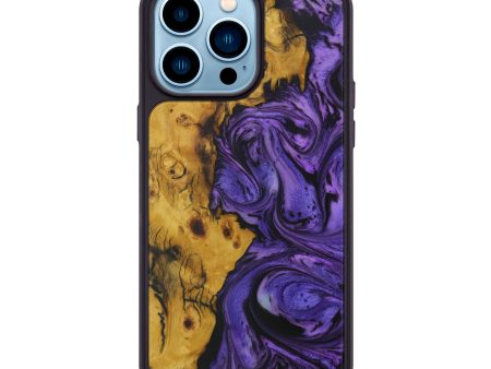 iPhone 14 Pro Max Wood+Resin Phone Case - Willard (Purple, 595037) For Cheap