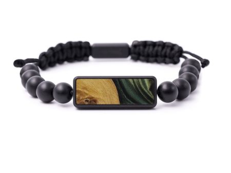 Bead Wood+Resin Bracelet - Concettina (Dark Green, 588154) Online now