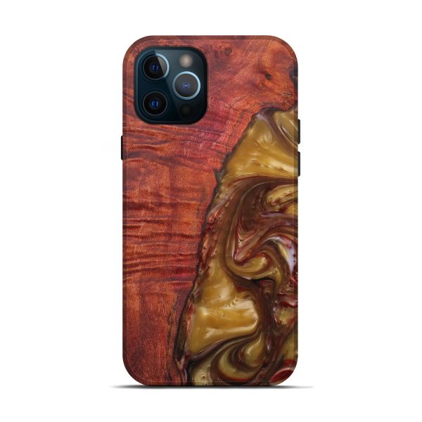 iPhone 12 Pro Wood+Resin Live Edge Phone Case - Lingyan (Dark Red, 588692) Hot on Sale