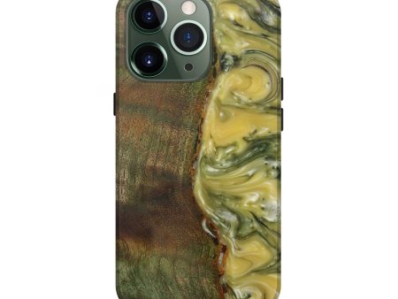 iPhone 13 Pro Wood+Resin Live Edge Phone Case - Thea (Dark Green, 588668) Fashion