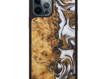 iPhone 12 Pro Wood+Resin Phone Case - Ashu (Black & White, 588632) Hot on Sale