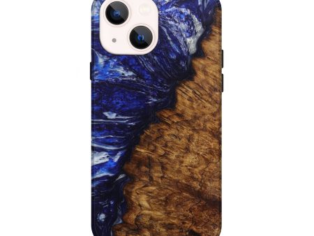 iPhone 14 Wood+Resin Live Edge Phone Case - Helen (Dark Blue, 593320) Fashion