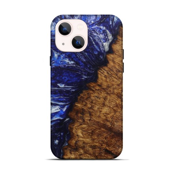 iPhone 14 Wood+Resin Live Edge Phone Case - Helen (Dark Blue, 593320) Fashion