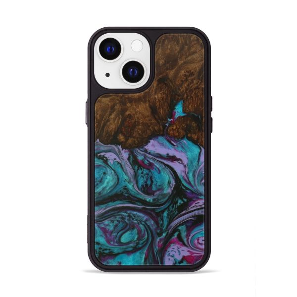 iPhone 13 Wood+Resin Phone Case - Nathaniel (Purple, 591220) Fashion