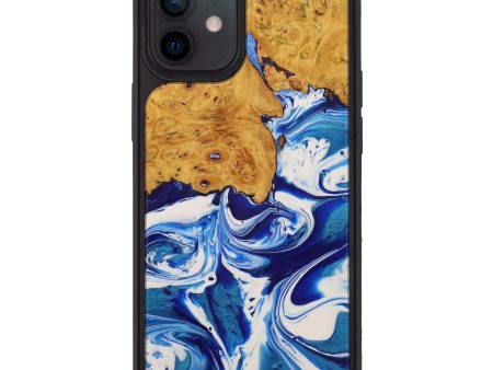 iPhone 12 Wood+Resin Phone Case - Elliot (Dark Blue, 588344) Supply