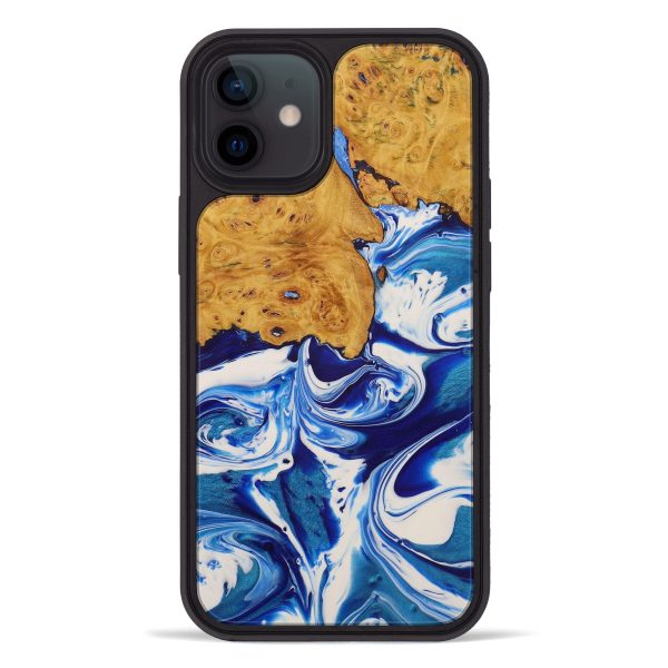 iPhone 12 Wood+Resin Phone Case - Elliot (Dark Blue, 588344) Supply