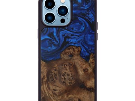 iPhone 14 Pro Max Wood+Resin Phone Case - Yousef (Dark Blue, 595949) Supply