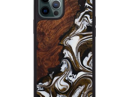 iPhone 12 Pro Max Wood+Resin Phone Case - Melisandra (Black & White, 594759) Fashion