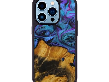 iPhone 14 Pro Wood+Resin Phone Case - Brianna (Purple, 592486) Hot on Sale