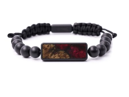 Bead Wood+Resin Bracelet - Malorie (Dark Red, 588382) Sale