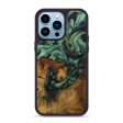 iPhone 14 Pro Max Wood+Resin Phone Case - Winonah (Dark Green, 587291) Cheap