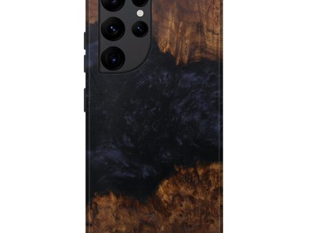 Galaxy S22 Ultra Wood+Resin Live Edge Phone Case - Lazlo (Pure Black, 591448) Online