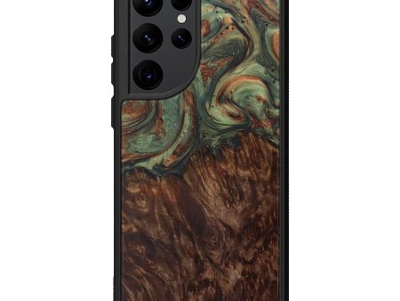 Galaxy S22 Ultra Wood+Resin Phone Case - Deeanne (Dark Green, 593618) Hot on Sale