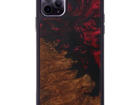 iPhone 11 Pro Max Wood+Resin Phone Case - Inge (Dark Red, 587414) Online now