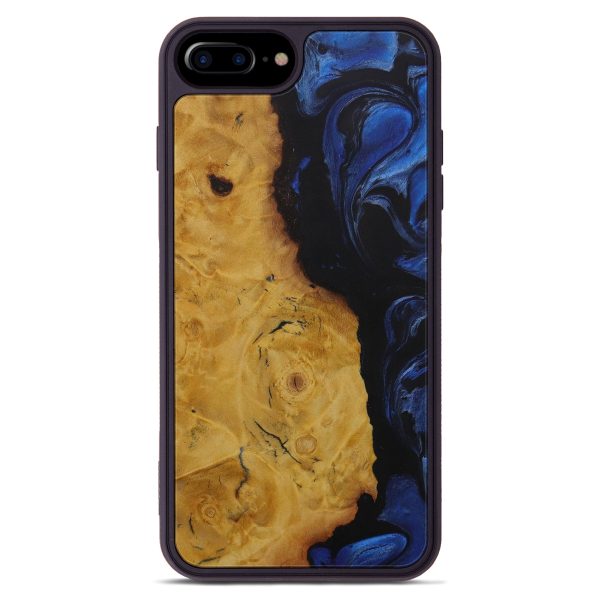 iPhone 8 Plus Wood+Resin Phone Case - Orlin (Dark Blue, 587505) Online now