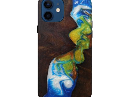 iPhone 12 Wood+Resin Live Edge Phone Case - Corabelle (Light Blue, 593332) Discount