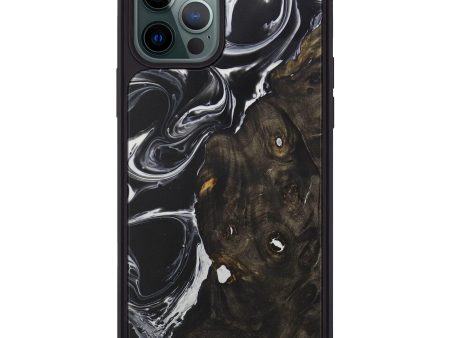 iPhone 12 Pro Max Wood+Resin Phone Case - Magdalene (Black & White, 591833) Fashion