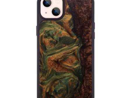 iPhone 14 Plus Wood+Resin Phone Case - Latrell (Dark Green, 593574) For Cheap