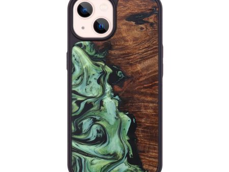 iPhone 14 Wood+Resin Phone Case - Farand (Dark Green, 590002) Supply