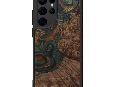 Galaxy S22 Ultra Wood+Resin Phone Case - John (Dark Green, 587267) Sale