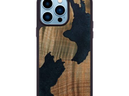 iPhone 14 Pro Max Wood+Resin Phone Case - Oliva (Dark Green, 587141) Online now