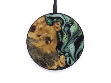 Circle Wood+Resin Wireless Charger - Shaw (Dark Green, 590567) Fashion