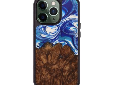 iPhone 13 Pro Wood+Resin Phone Case - Carolien (Dark Blue, 588252) Supply