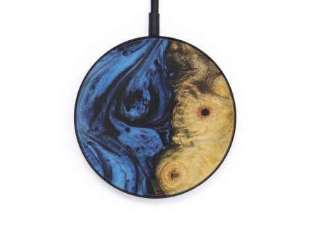 Circle Wood+Resin Wireless Charger - Ronan (Dark Blue, 589866) Fashion