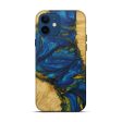 iPhone 12 Wood+Resin Live Edge Phone Case - Lew (Teal & Gold, 592326) Cheap