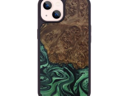 iPhone 14 Wood+Resin Phone Case - Thor (Dark Green, 590627) For Discount