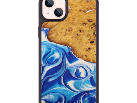 iPhone 14 Plus Wood+Resin Phone Case - Kaila (Light Blue, 594721) For Cheap