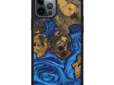 iPhone 12 Pro Wood+Resin Phone Case - Mukund (Dark Blue, 587146) For Discount