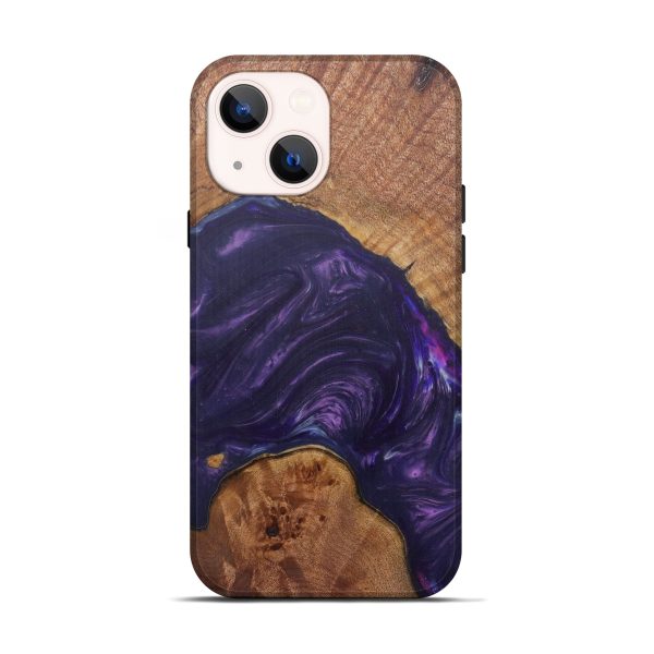 iPhone 13 Wood+Resin Live Edge Phone Case - Elvina (Purple, 592510) Fashion