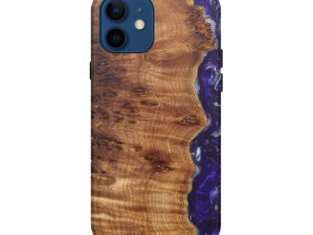 iPhone 12 Wood+Resin Live Edge Phone Case - Chuck (Purple, 594892) Online Sale