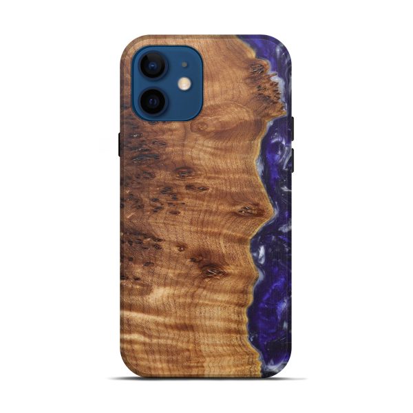 iPhone 12 Wood+Resin Live Edge Phone Case - Chuck (Purple, 594892) Online Sale