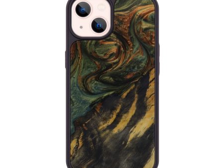 iPhone 14 Wood+Resin Phone Case - Columbus (Dark Green, 593576) Discount