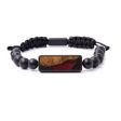 Bead Wood+Resin Bracelet - Brenn (Dark Red, 589698) Cheap