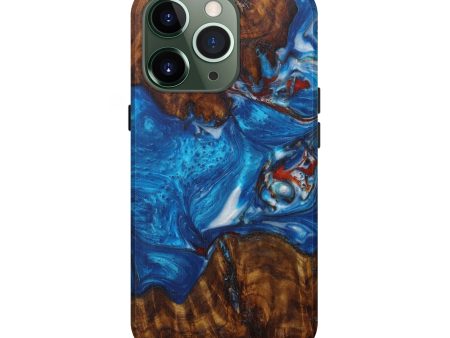 iPhone 13 Pro Wood+Resin Live Edge Phone Case - Caprice (Light Blue, 591787) Supply