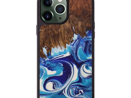 iPhone 13 Pro Max Wood+Resin Phone Case - Hartwell (Light Blue, 589657) Online now