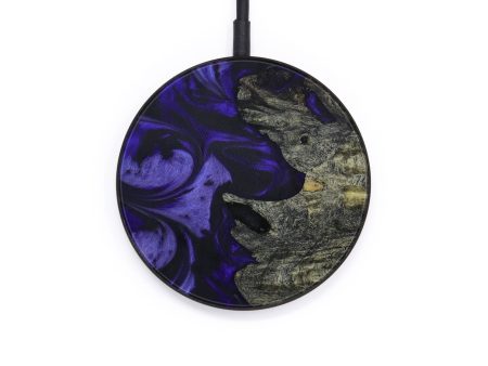 Circle Wood+Resin Wireless Charger - Silvio (Purple, 592533) Online now