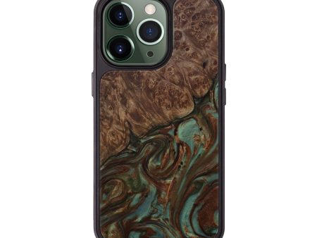 iPhone 13 Pro Wood+Resin Phone Case - dima (Dark Green, 589015) Online Sale